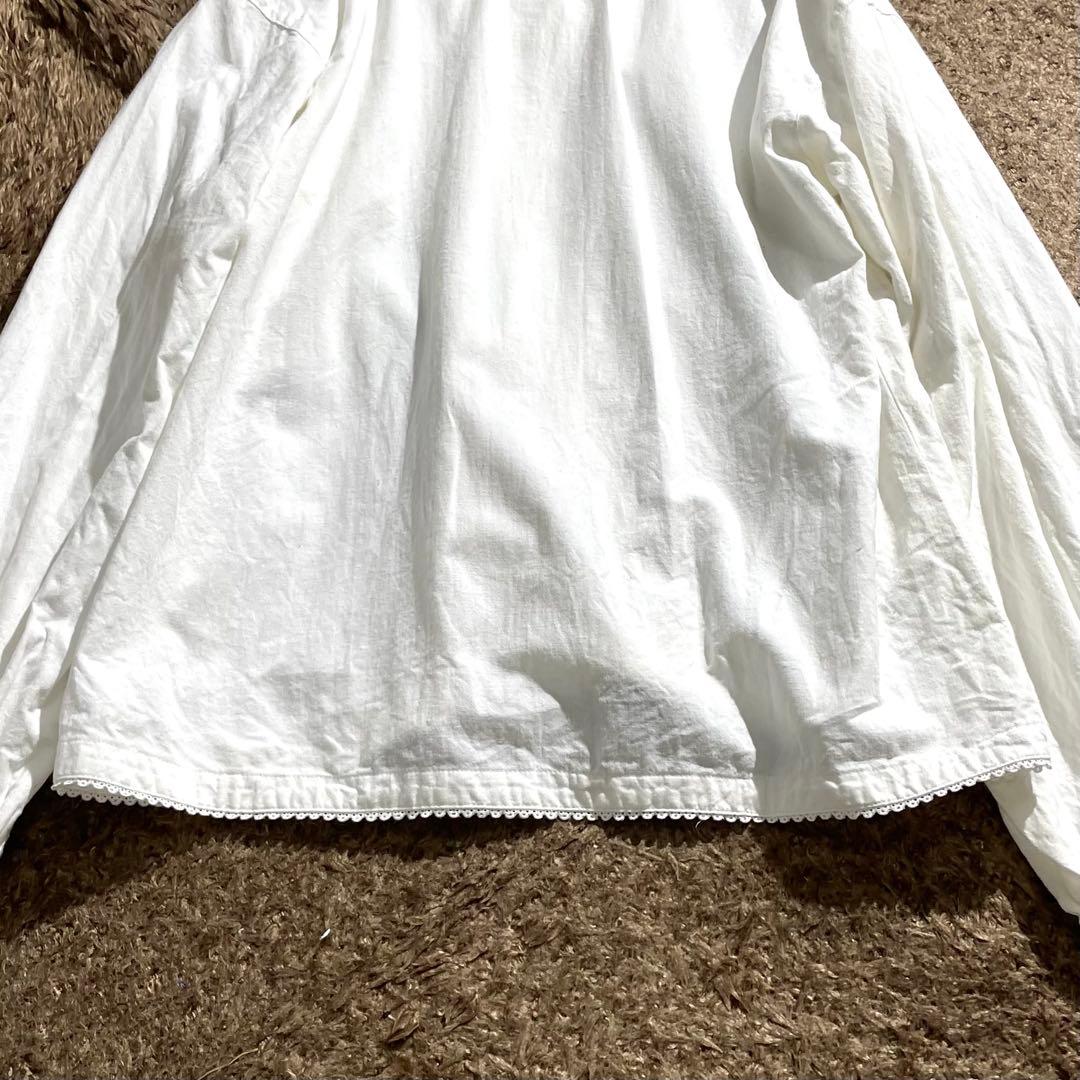 入手困難✨ ピンクハウス ピコ加工 フリル ブラウス 長袖 コットン ホワイト