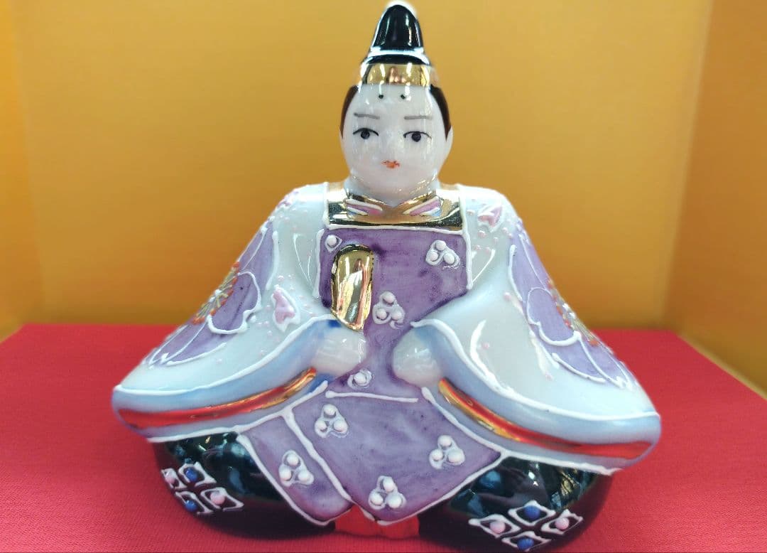 【再値下げ】新品　九谷焼　３号雛人形　花むらさき　ひな祭り