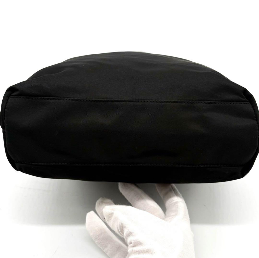 極美品✨プラダ トートバッグ ナイロン レザー 三角ロゴ ゴールド金具 ブラック