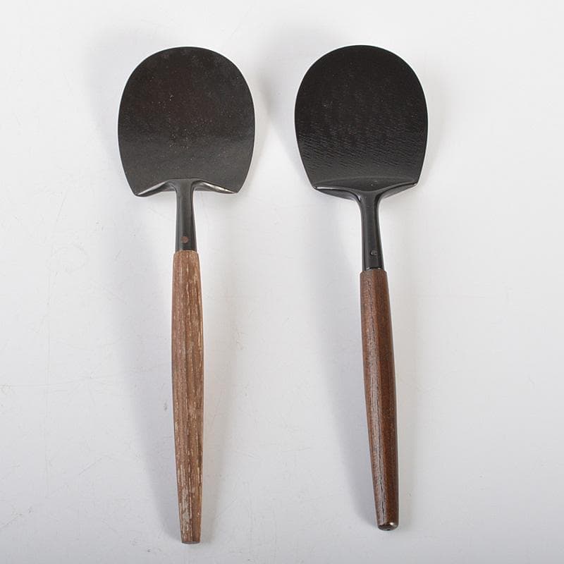 茶道具　金工師　木村清五郎　宗禅　桑柄　炉用　灰匙　共箱　2点　C　6172