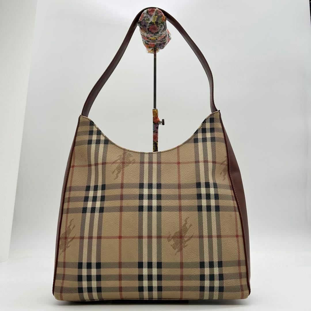 美品　バーバリー　ワンショルダーバッグ　ノバチェック　シャドーホース　肩掛け◎