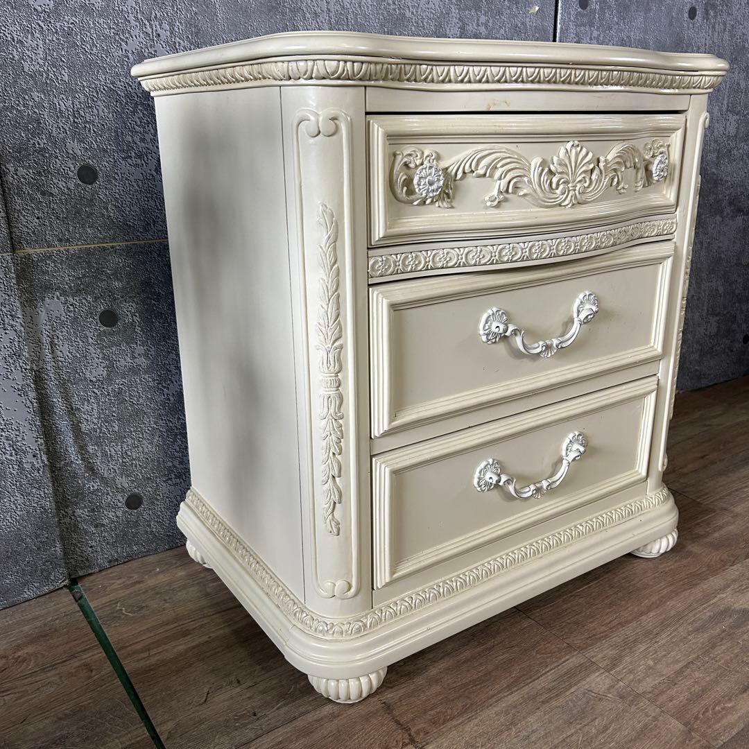 ꧁クラシック家具꧂3段チェスト フレンチ ロココ 姫系 たんす タンス 箪笥