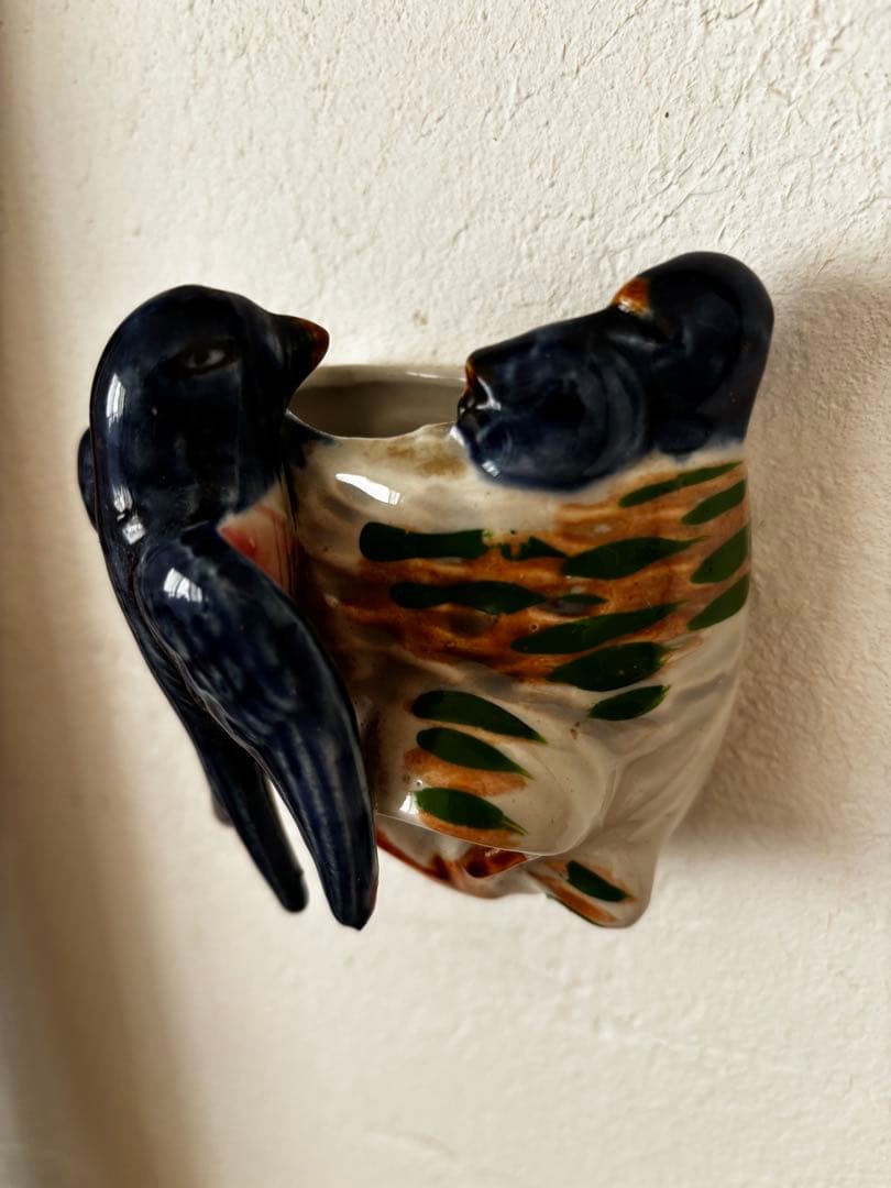 ツバメの巣　陶器　壁掛け　ブロカント　蚤の市