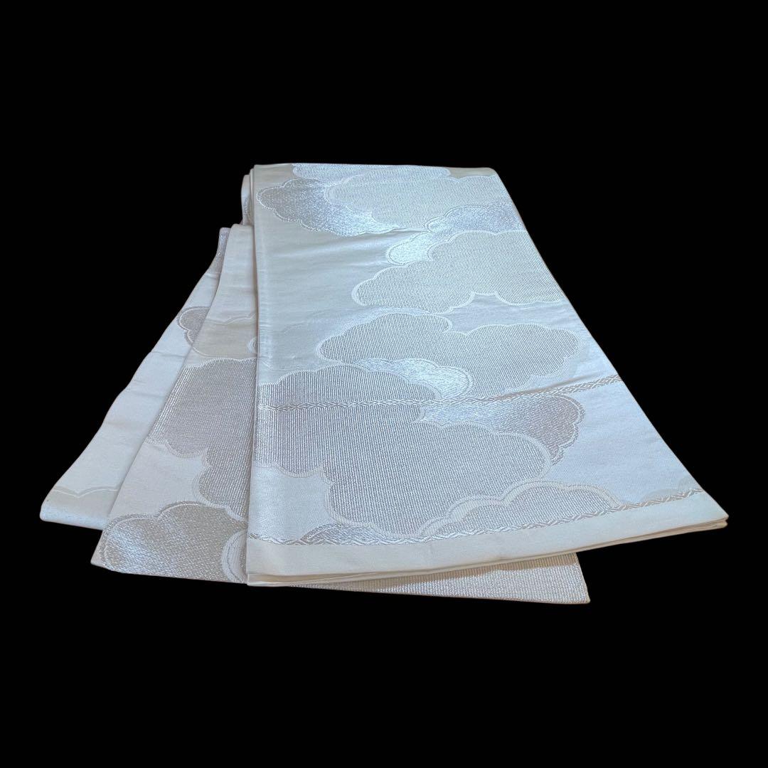 【美品】　六通柄袋帯　雲取紋様　銀糸　黒留袖　色留袖　訪問着　礼装　フォーマル