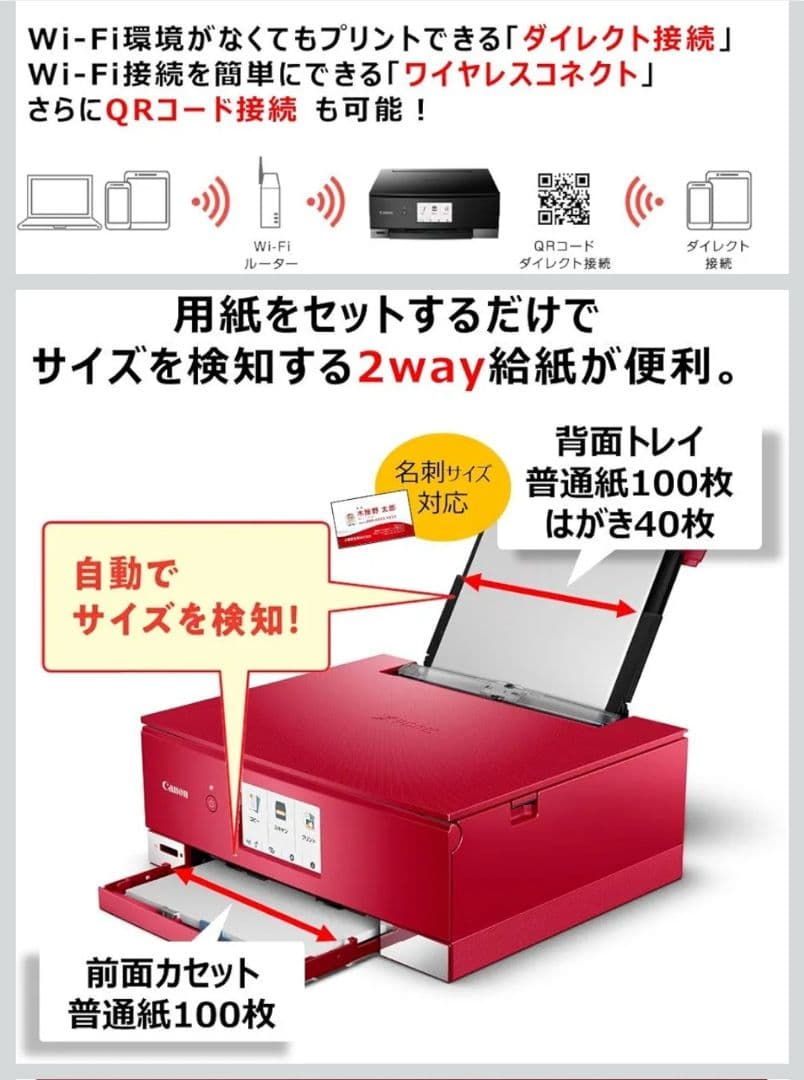 Canon TS8430 インクジェットプリンター レッド 動作品