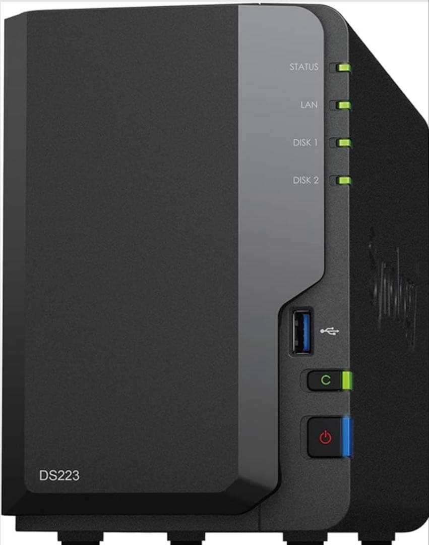 Synology NAS 2ベイ DS223/G + 6TB HDD 2台