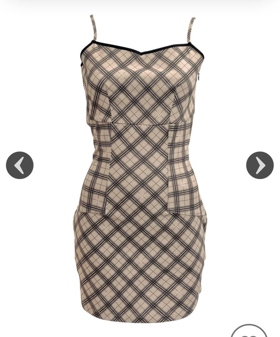 オリジナルチェック柄アンサンブルミニワンピース ミシェルマカロン