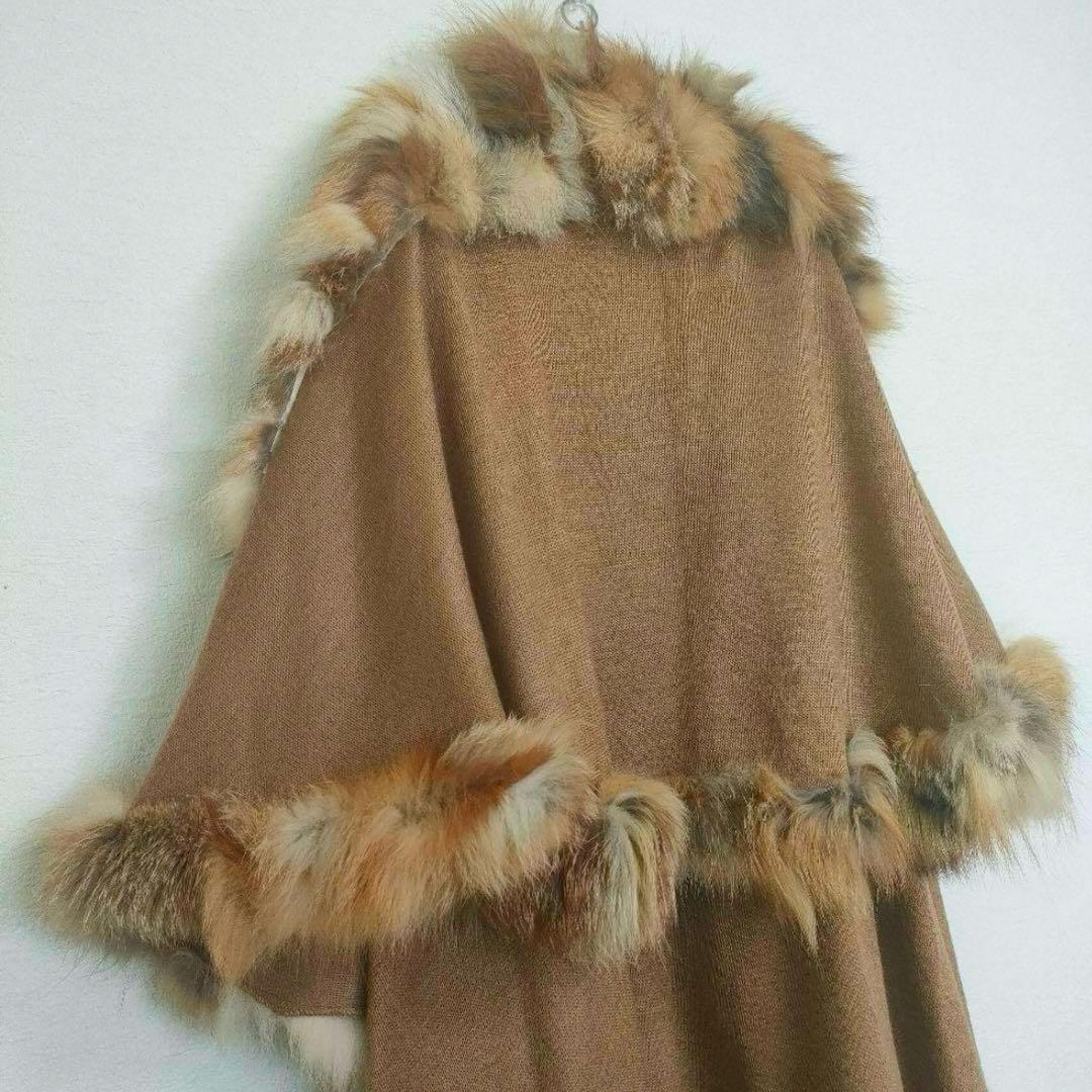 【美品】Bou Jeloud　ブージュルード　ケープコート　フォックスファー