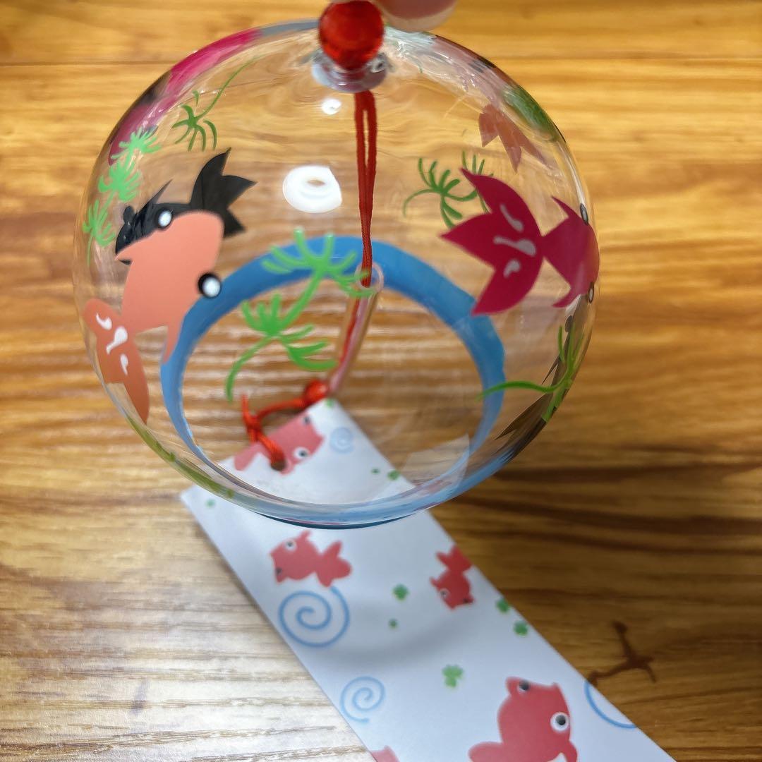 一点物❣️ 人気♡ 風鈴　　夏の風物詩　金魚と植物デザイン　江戸風鈴