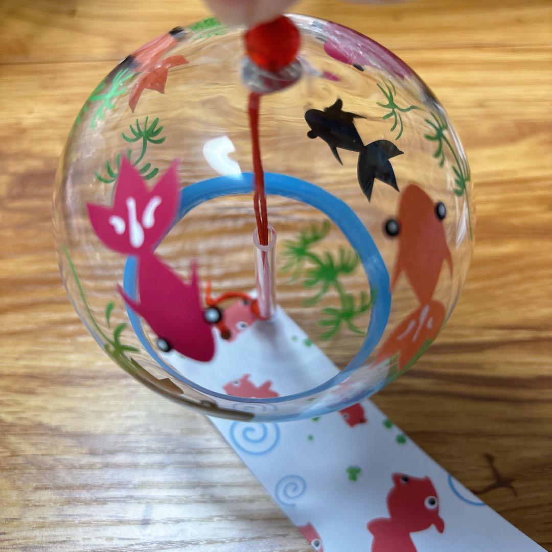 一点物❣️ 人気♡ 風鈴　　夏の風物詩　金魚と植物デザイン　江戸風鈴