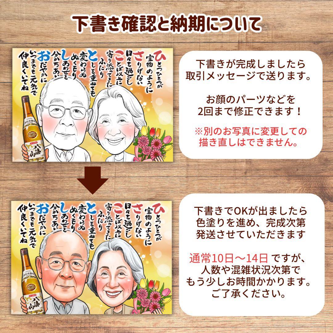 3名さま　A4サイズ【似顔絵オーダー】