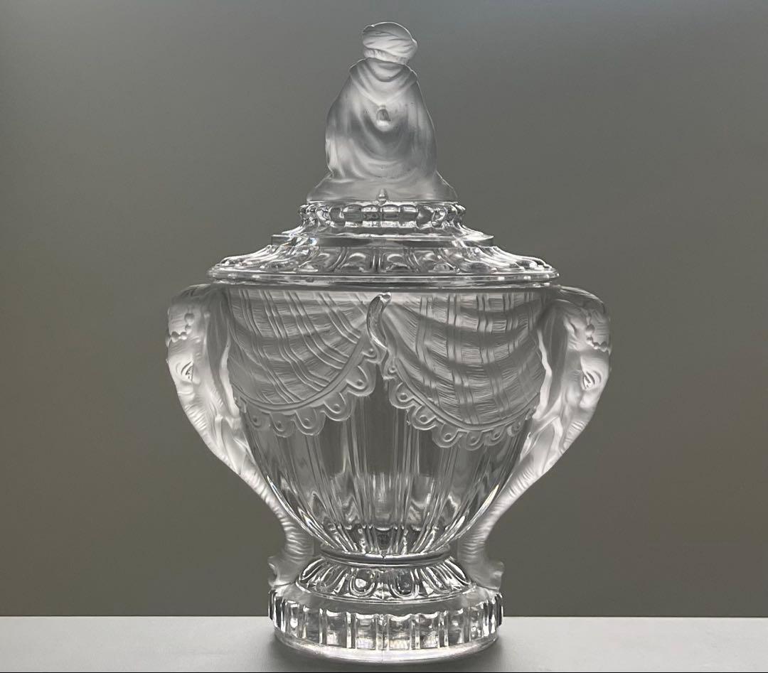 BACCARAT バカラ/※稀少　刻印有　蓋物　フロスト