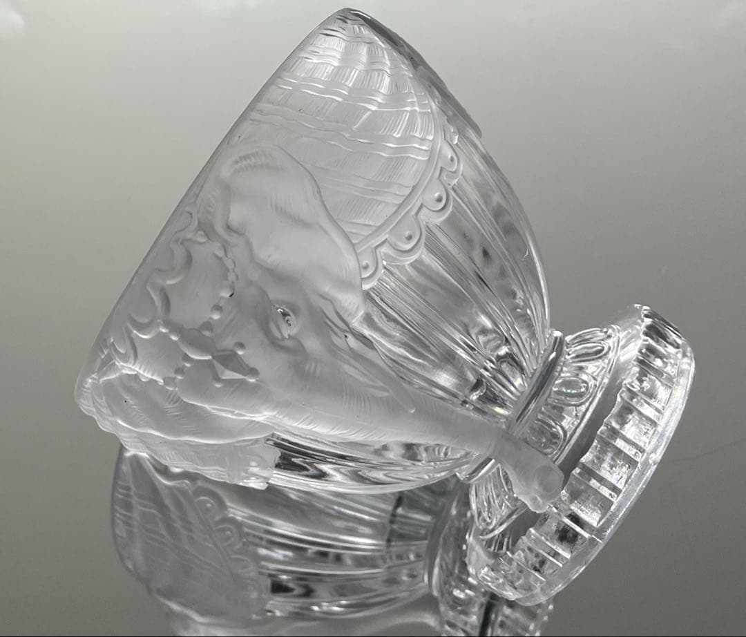 BACCARAT バカラ/※稀少　刻印有　蓋物　フロスト