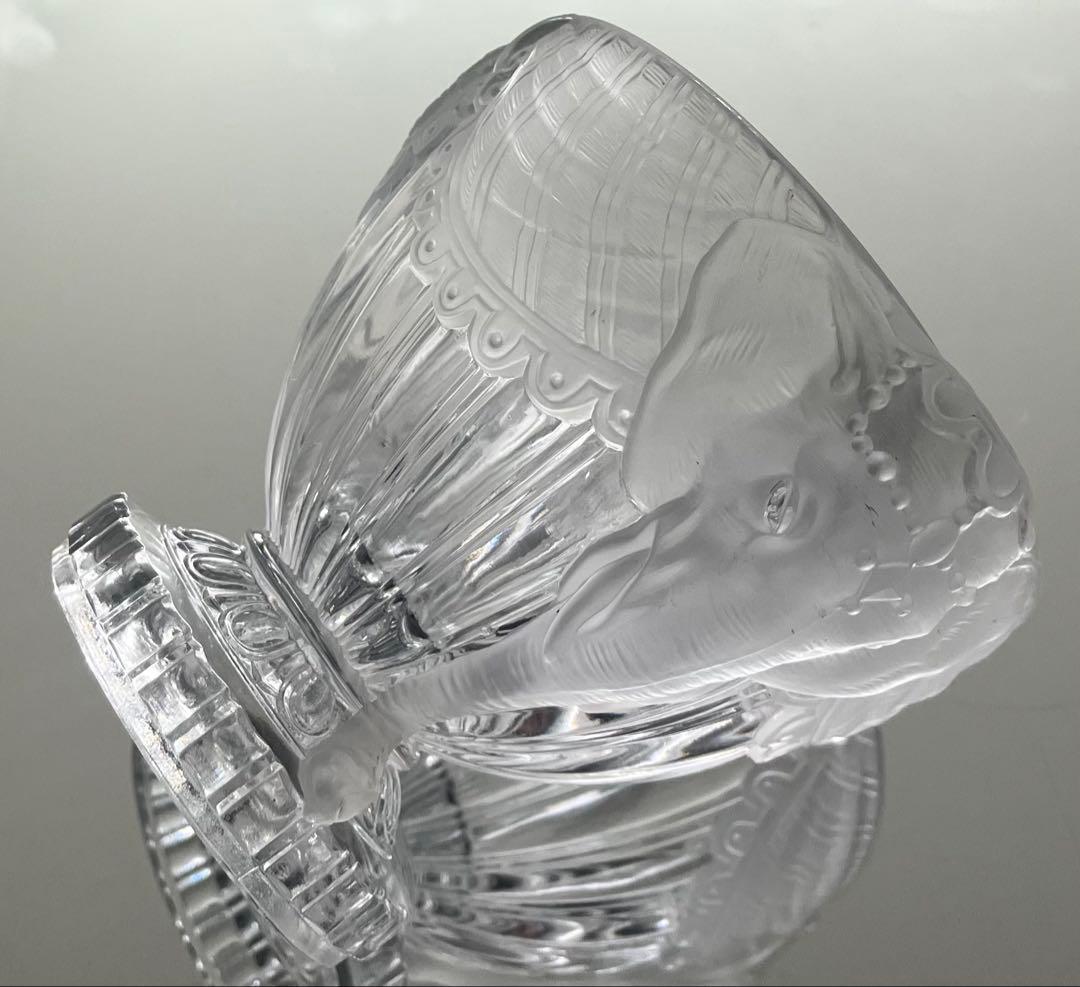 BACCARAT バカラ/※稀少　刻印有　蓋物　フロスト