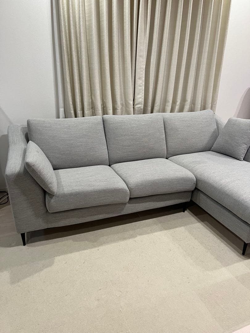 布張りカウチソファ(NポケットA15LC DR-MGY)