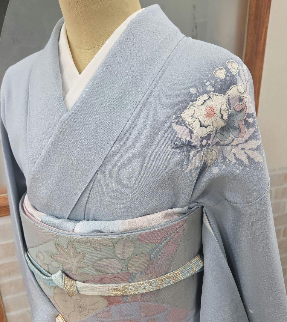 辻ケ花付け下げ訪問着4点フルセット、着物、袋帯、帯締め、帯揚げ