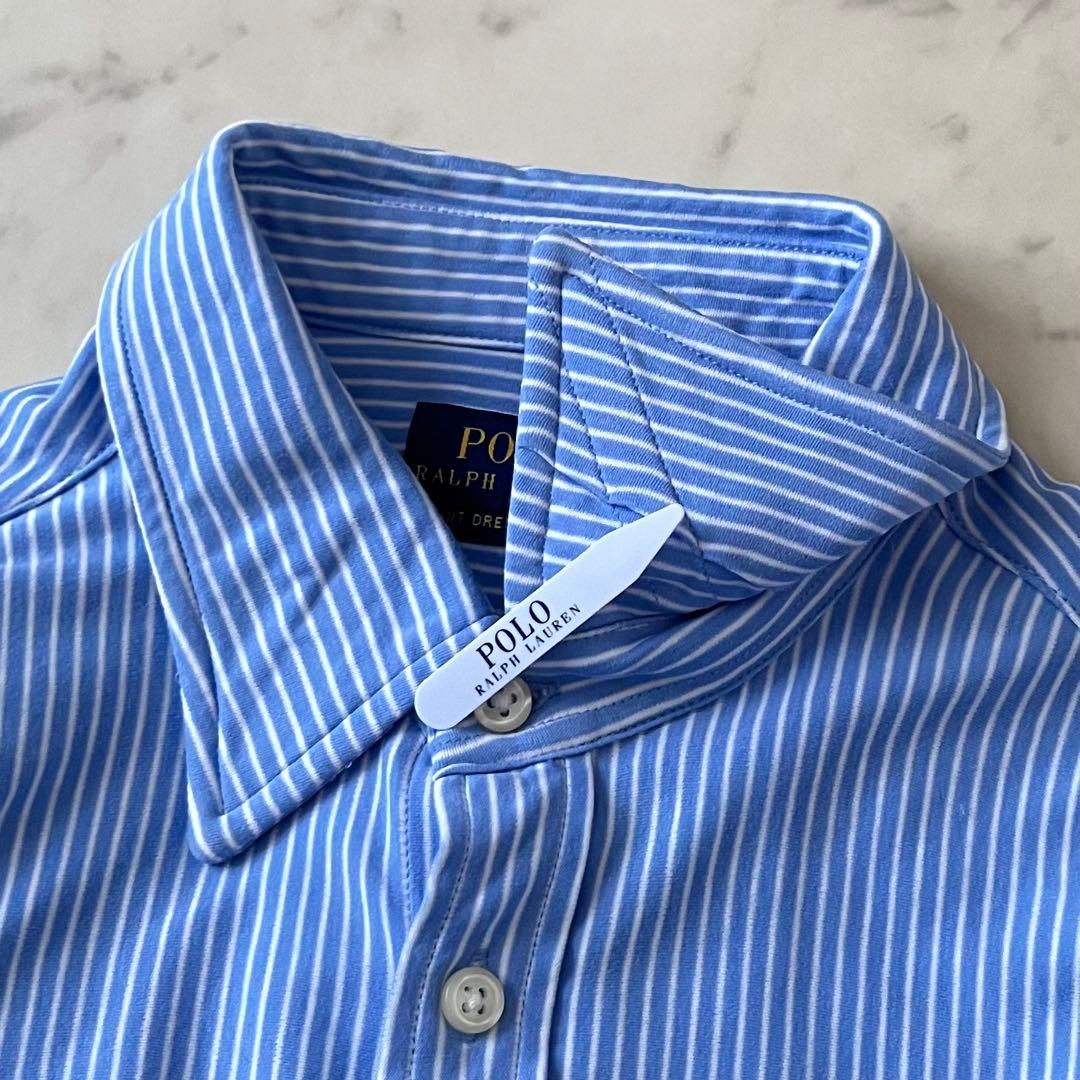 美品＊ポロラルフローレン KNIT DRESS SHIRT ロゴ刺繍 M