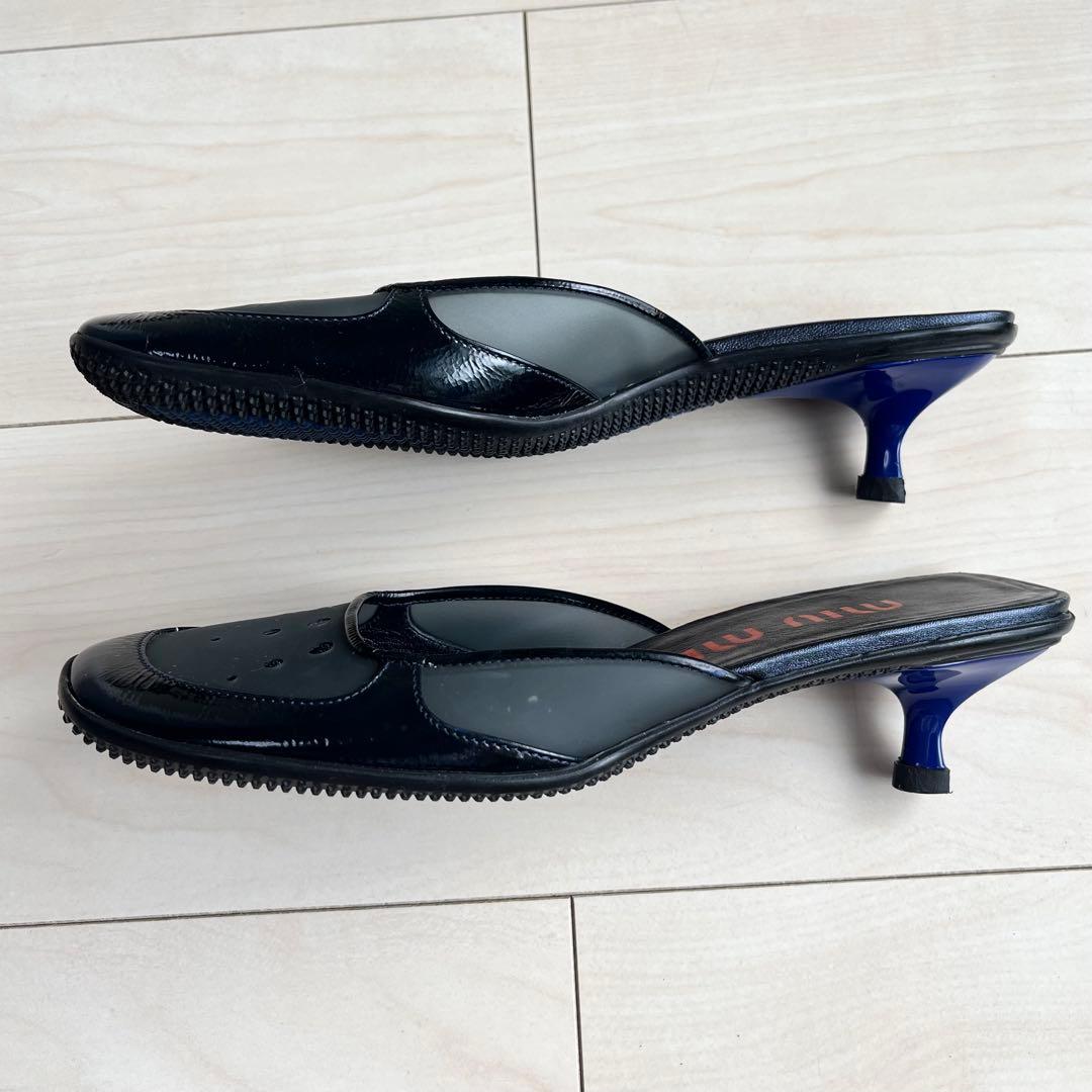 90s-00s miu miu ミュウミュウ ミュール サンダル エナメル