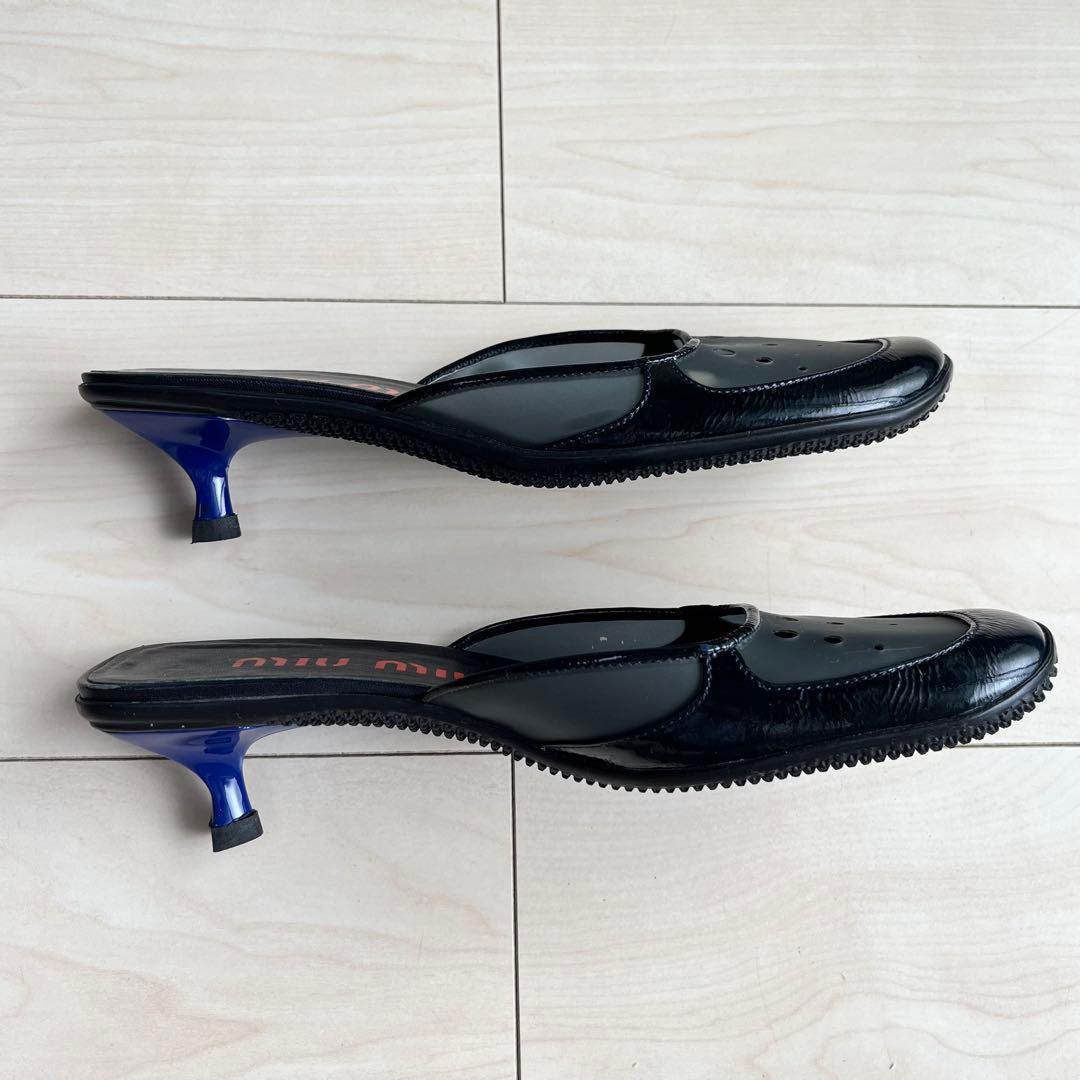 90s-00s miu miu ミュウミュウ ミュール サンダル エナメル