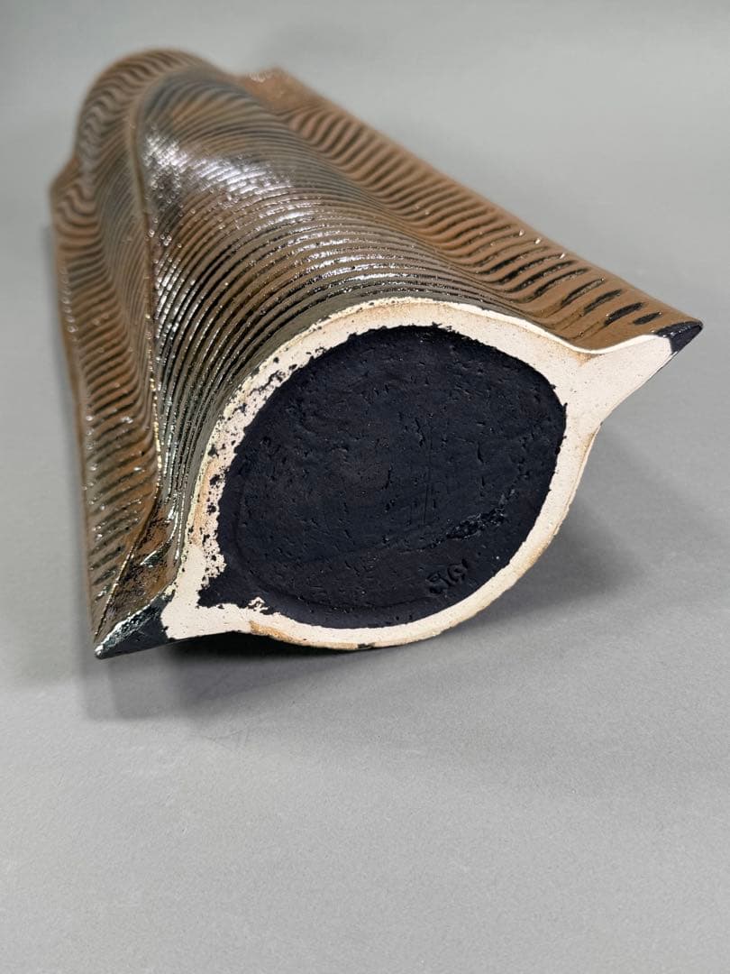 池坊　いけばな　古流　龍生派　小林正明　陶花器　華道具　花瓶　高さ55.5cm