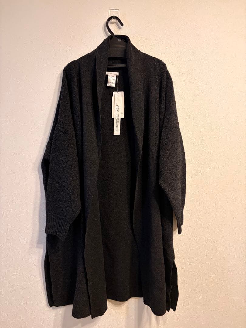 Aga ロングニットカーディガン　ダークグレー　ヤマダヤ　定価40000円