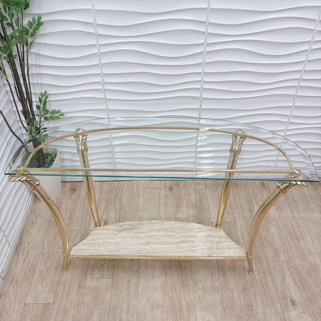 ◇大阪府 神戸市 配達無料！◇イタリア製ガラステーブル◇スペイン製アイアンチェア