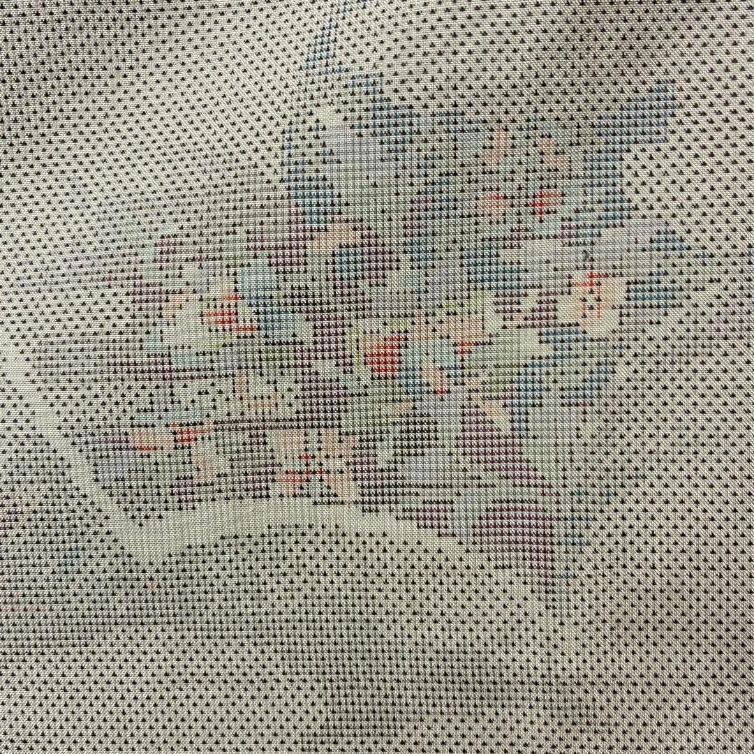 専用 D90 本場白大島紬 花模様 正絹 着物 袷 しつけ糸付き未使用極美品