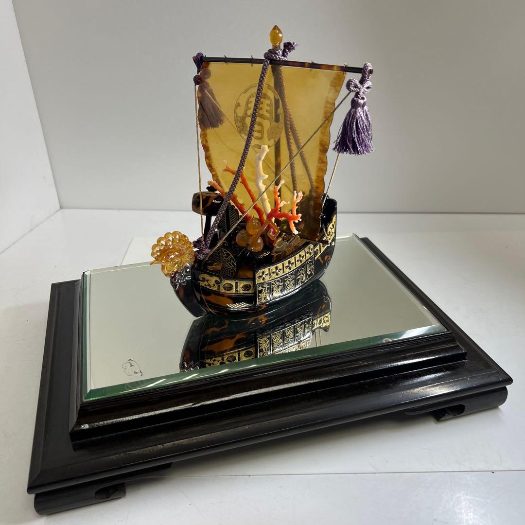 本鼈甲　宝船　1047g(台込) 20×16㎝(宝船)東な8-0201☆2F