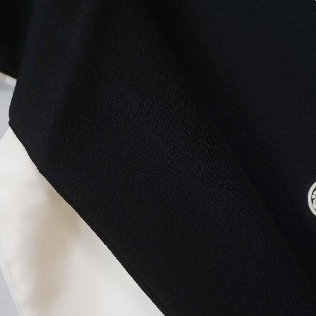 刺繍　銀　華尽くし　正絹黒留袖　フォーマル　結婚式　155cm　a737