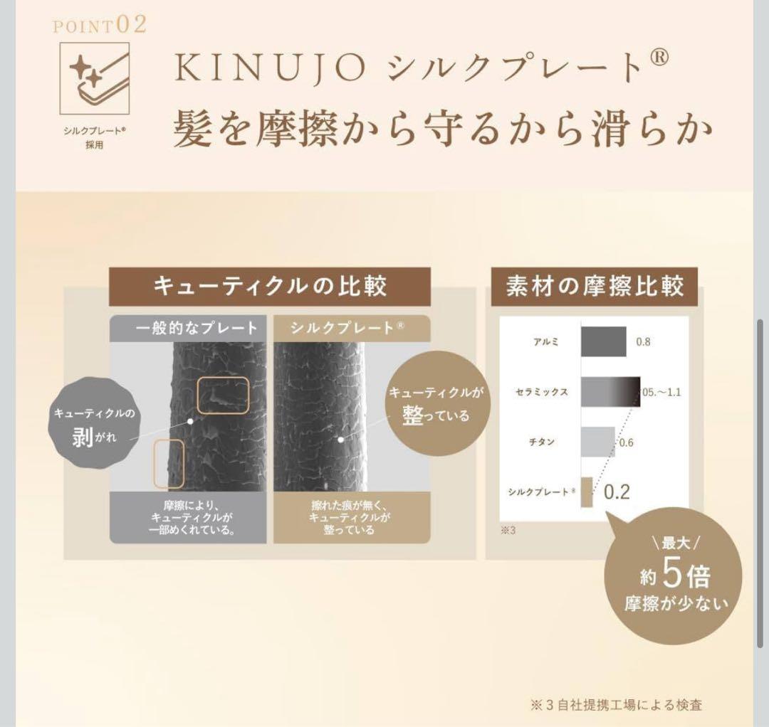 絹女 キヌージョ ワールドワイドモデル ストレートアイロン ホワイト