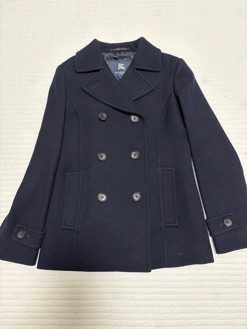 美品⭐︎バーバリーロンドン　ウールコート　38 カシミヤ混　ネイビー　ノバチェック