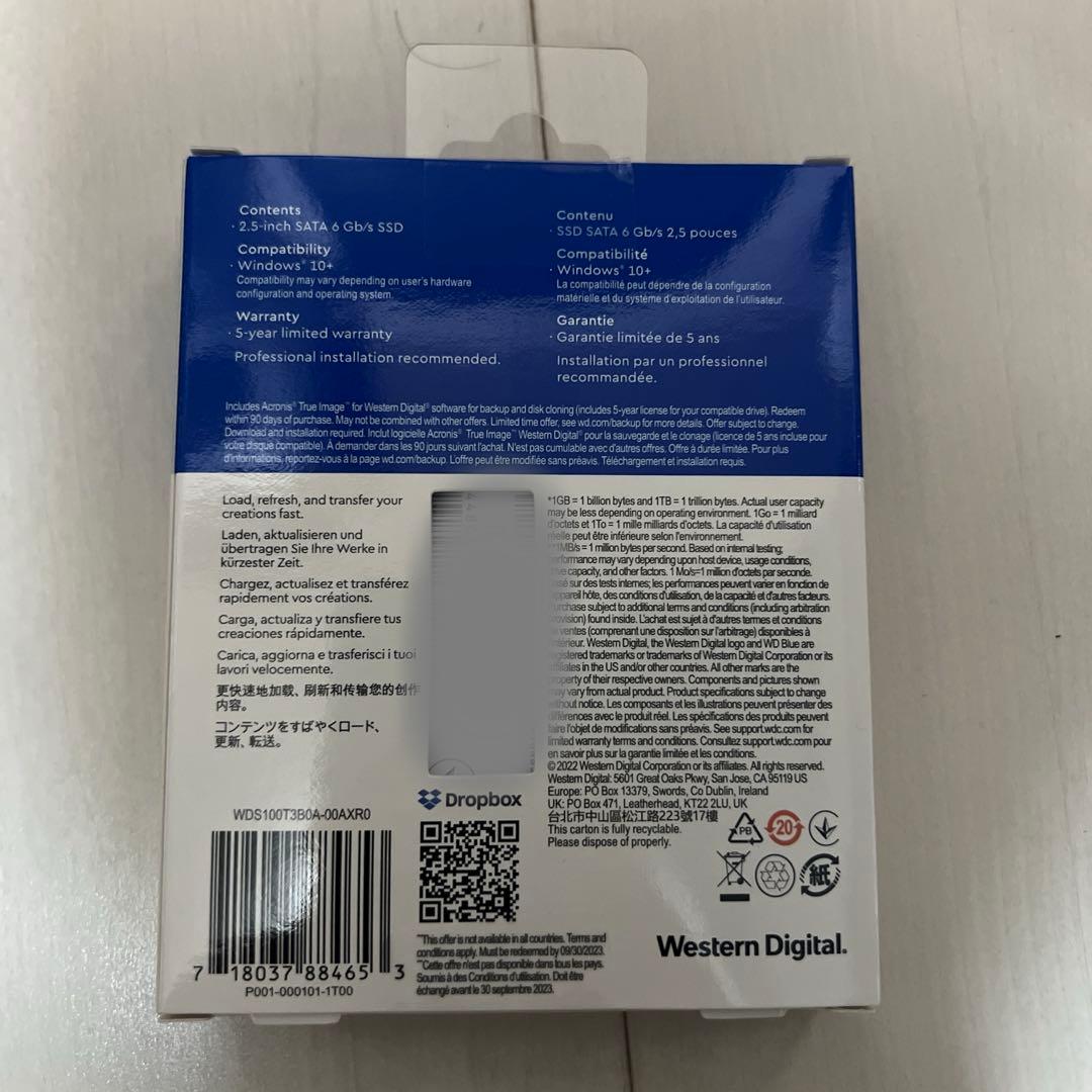 WD Blue SA510 1TB SATA SSD未使用