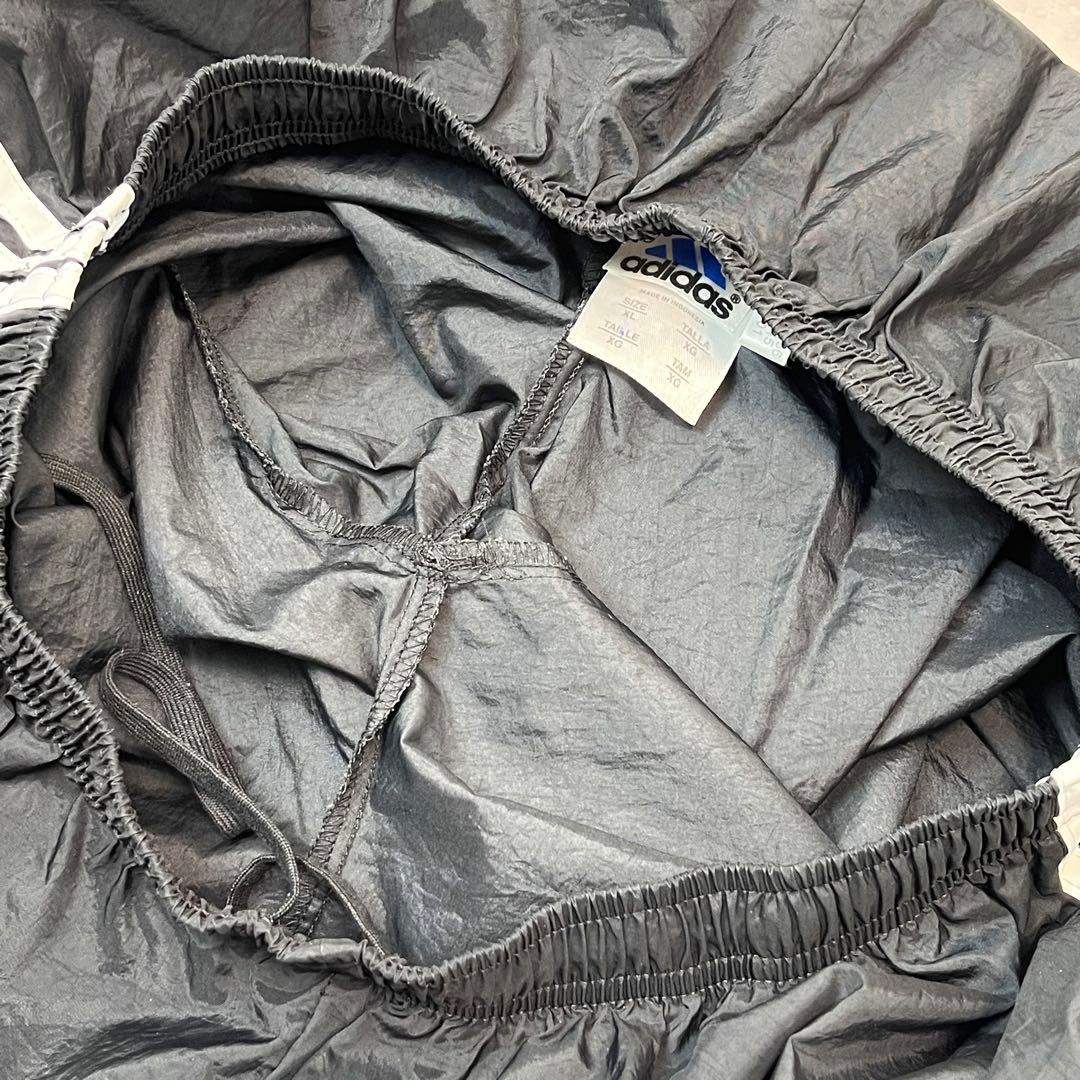 00s adidas バギートラックパンツ 3ライン 刺繍ロゴ ブラック XL