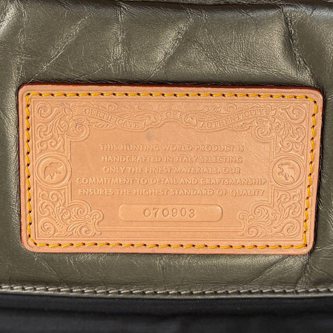 希少♡最高級♡バチューレザー♡ハンティングワールド ショルダーバッグ カーキ