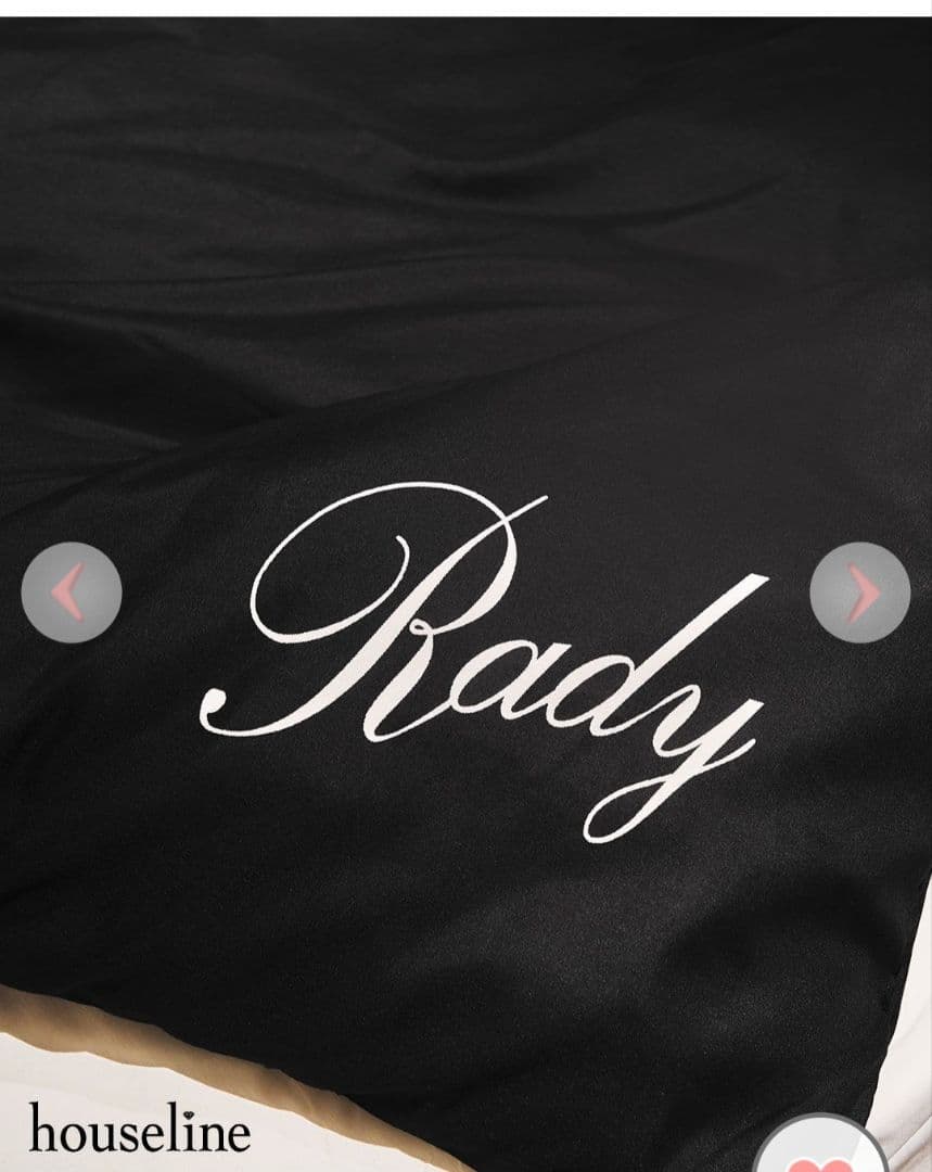 rady フラワーベッドカバー　ダブルサイズ　ピンク×ブラック