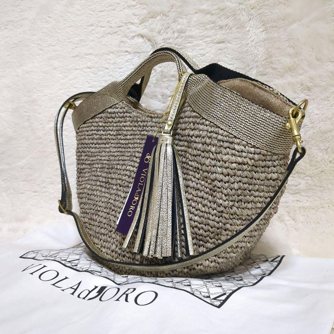 専用 未使用級✨️VIOLA d'ORO カゴバッグ2way ショルダーバッグ