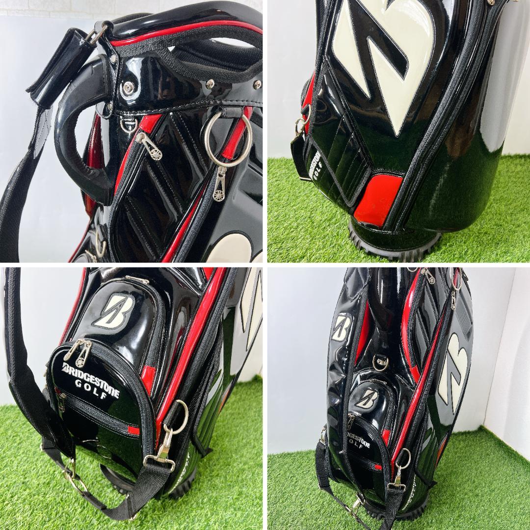BRIDGESTONE ブリヂストン エナメル 3点式 黒 キャディバッグ