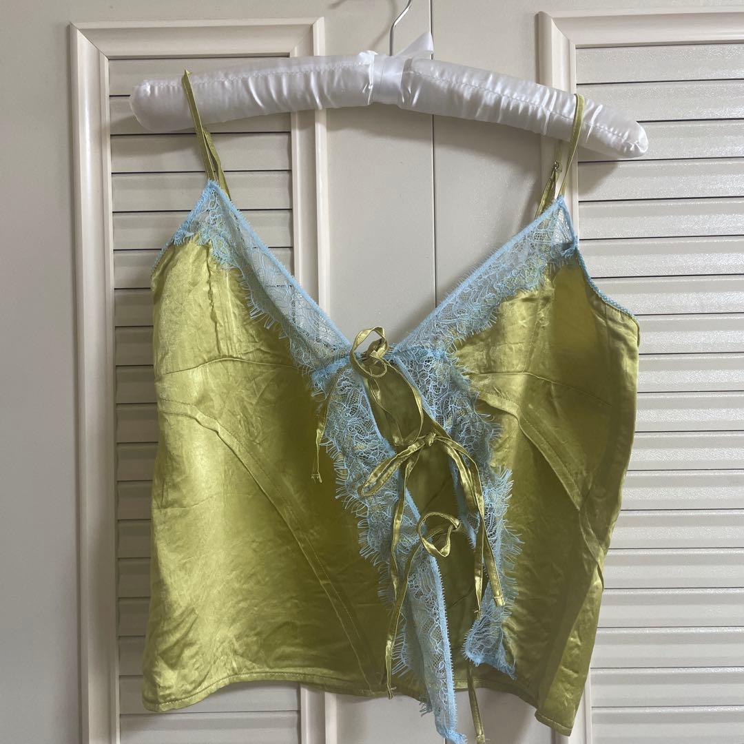 メゾンスペシャル Lace Docking Satin Camisole