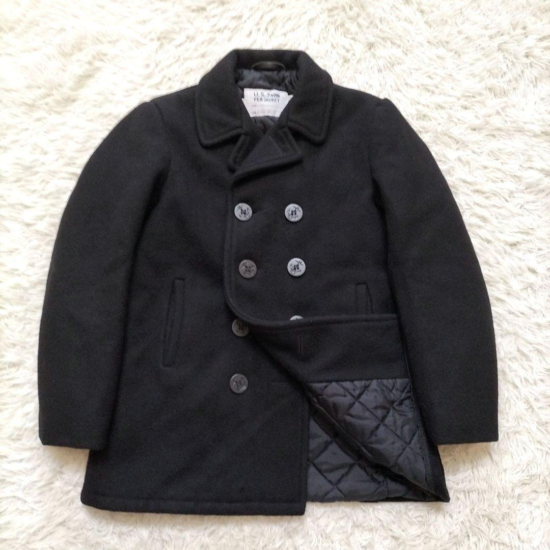 美品 USA製 ショット 740N メルトンウール ピーコート ブラック 20