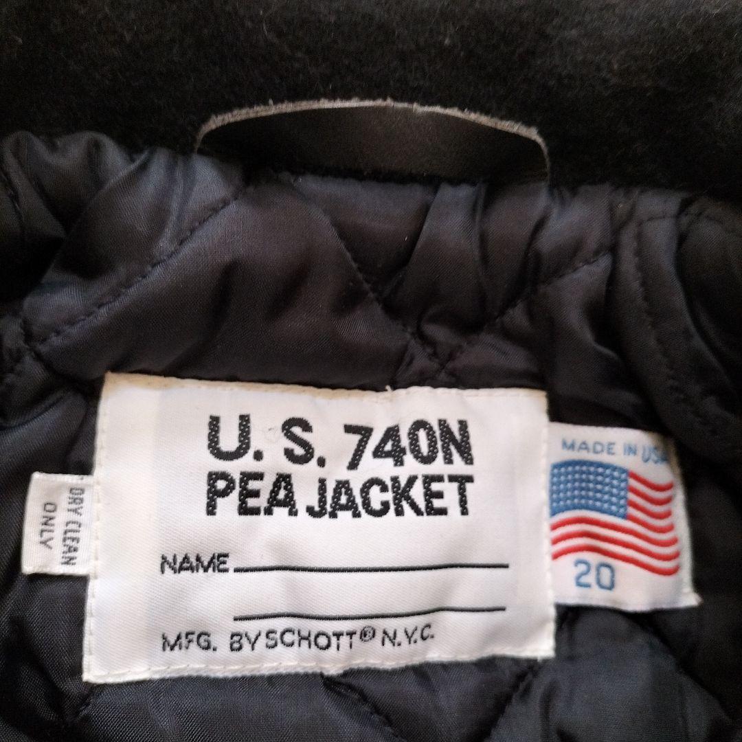 美品 USA製 ショット 740N メルトンウール ピーコート ブラック 20
