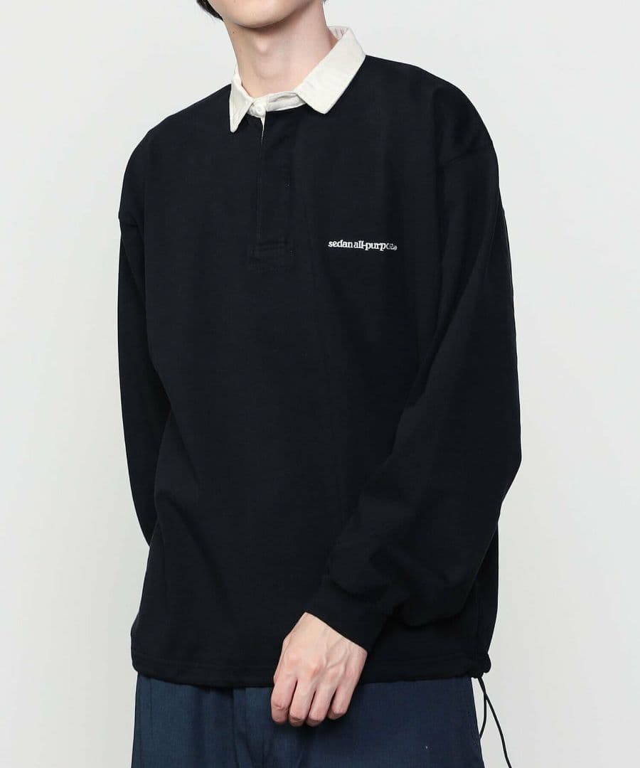 新品 SEDAN ALL PURPOSE ラグビーシャツ BK L