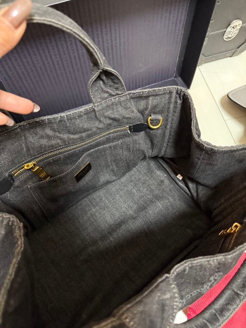 PRADA カナパ ダークグレー トートバッグ