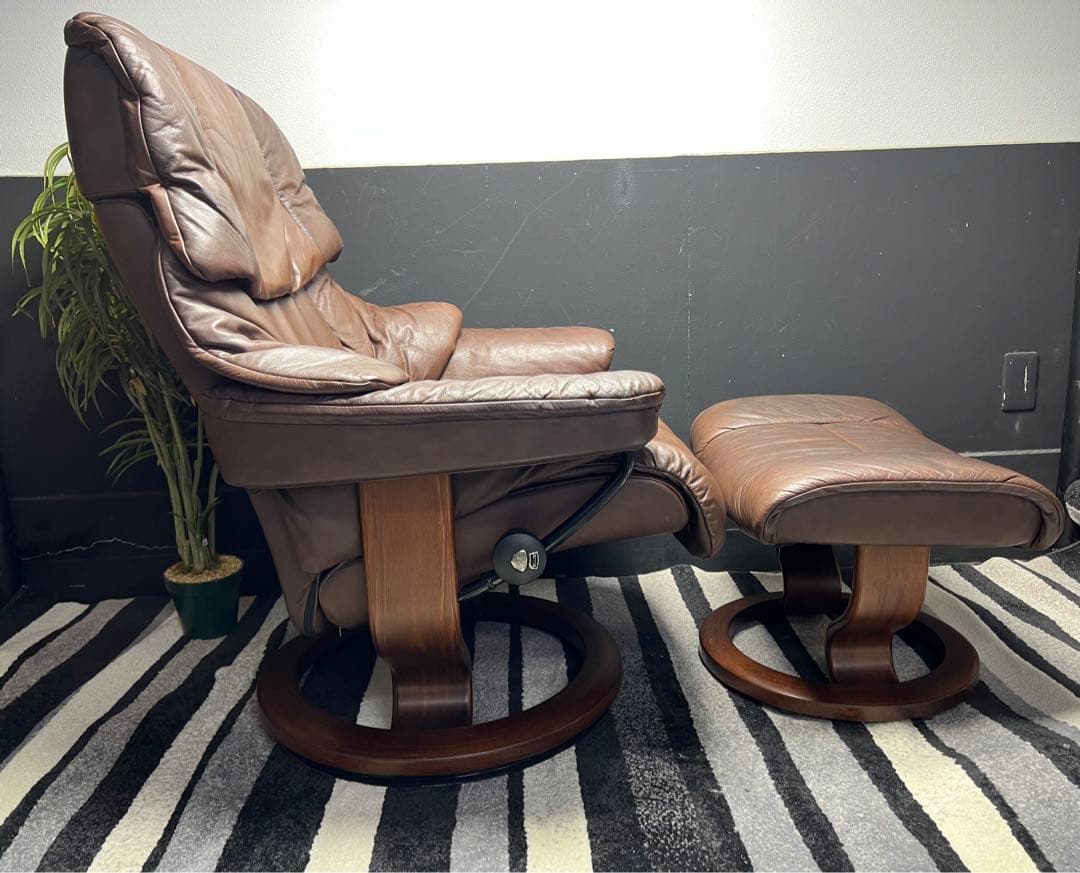 エコーネス / EKORNES ストレスレスチェア＆オットマン付　レノ  本革