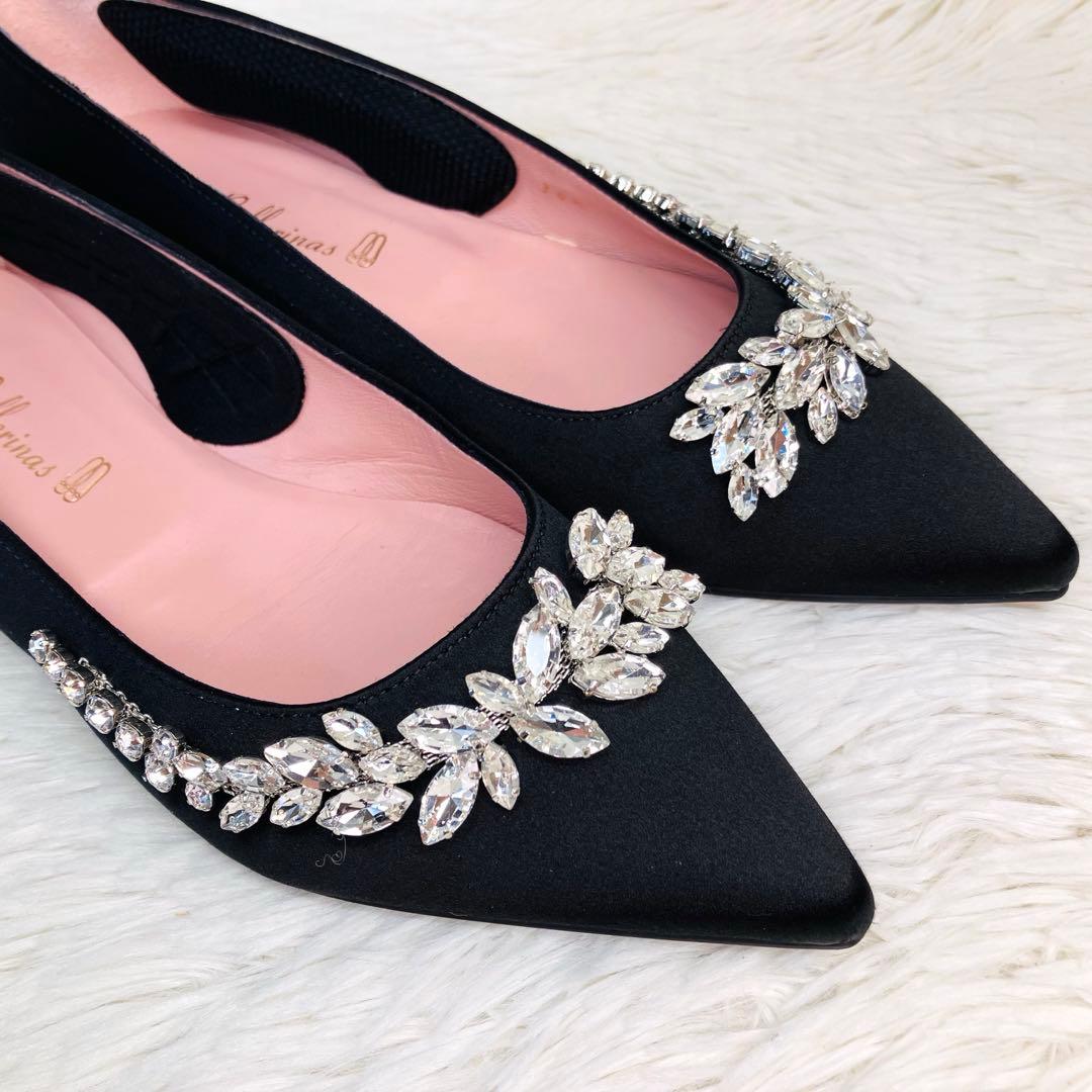 【極美品】プリティ・バレリーナ 36-2/1 ポインテッドビジュー　フラット