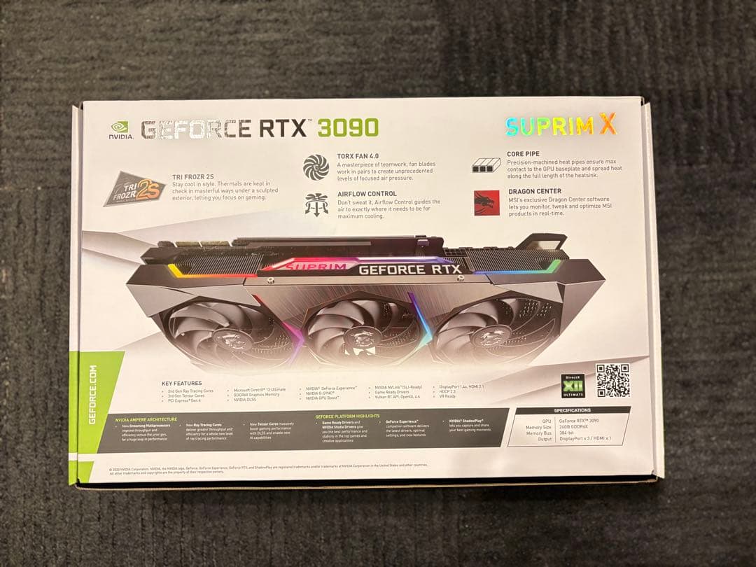 グラフィックボード・グラボ・ビデオカード MSI GeForce RTX3090 SUPRIM