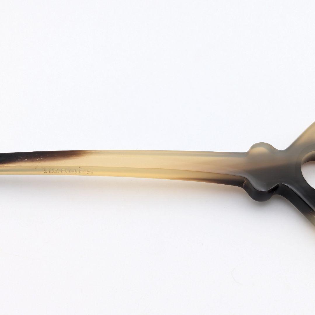 極美品 エルメス HERMES バッファローホーン ハート かんざし 簪 髪飾り