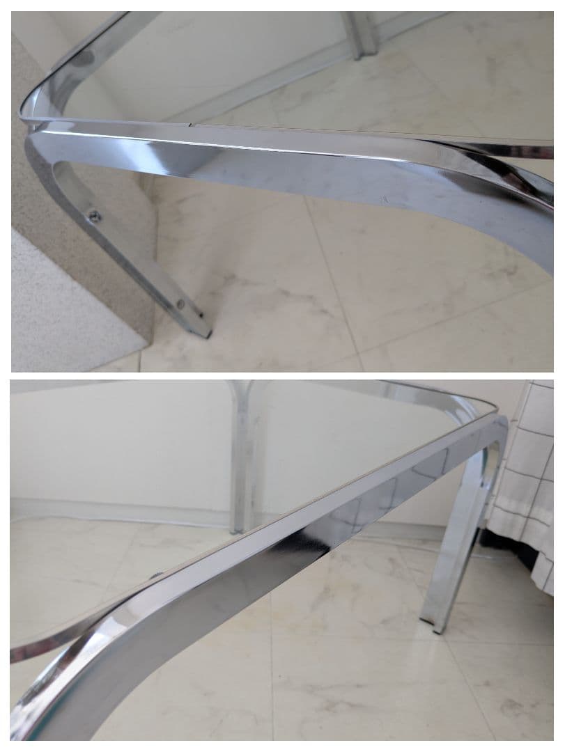 ヴィンテージ ガラステーブル モダン ミッドセンチュリー アイアンフレーム