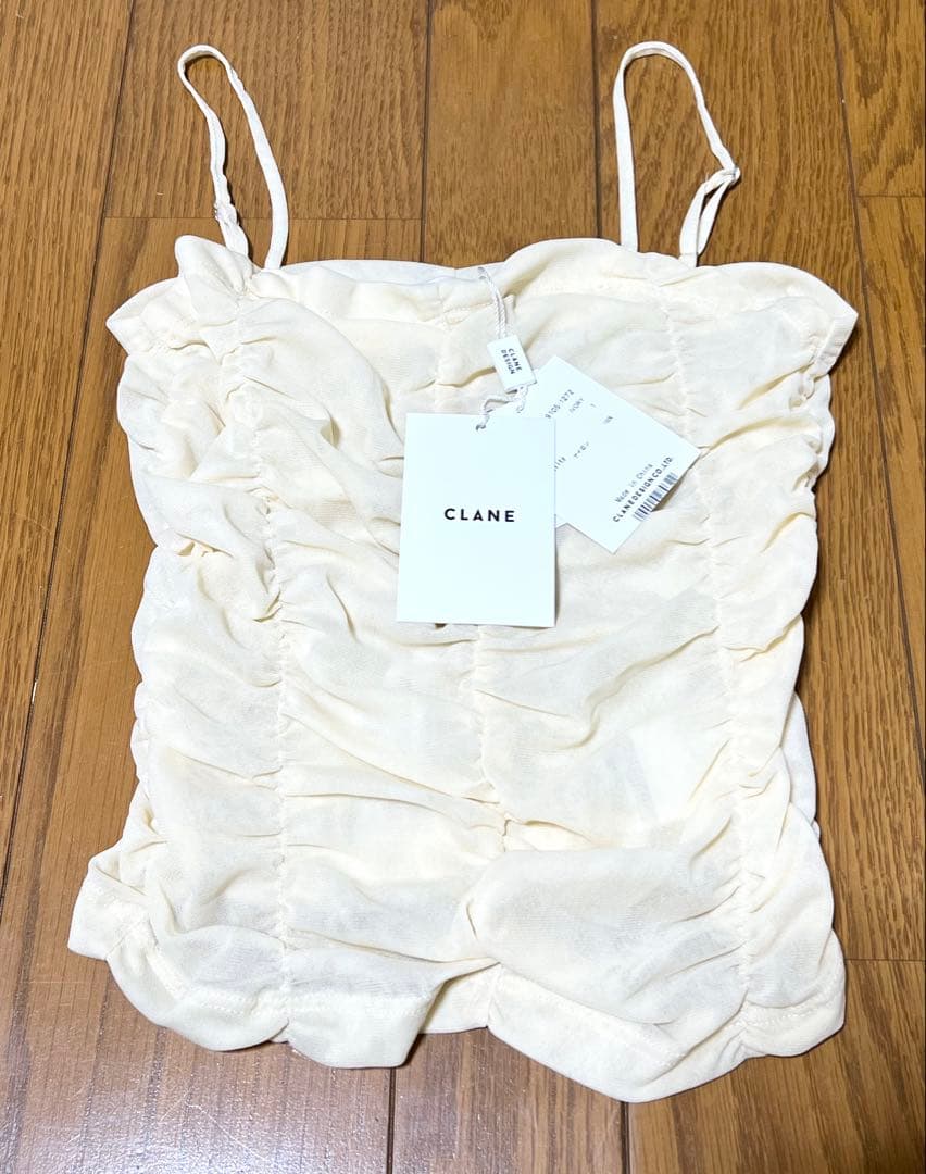 【新品未使用】CLANE SHIRRING CAMI TOPS