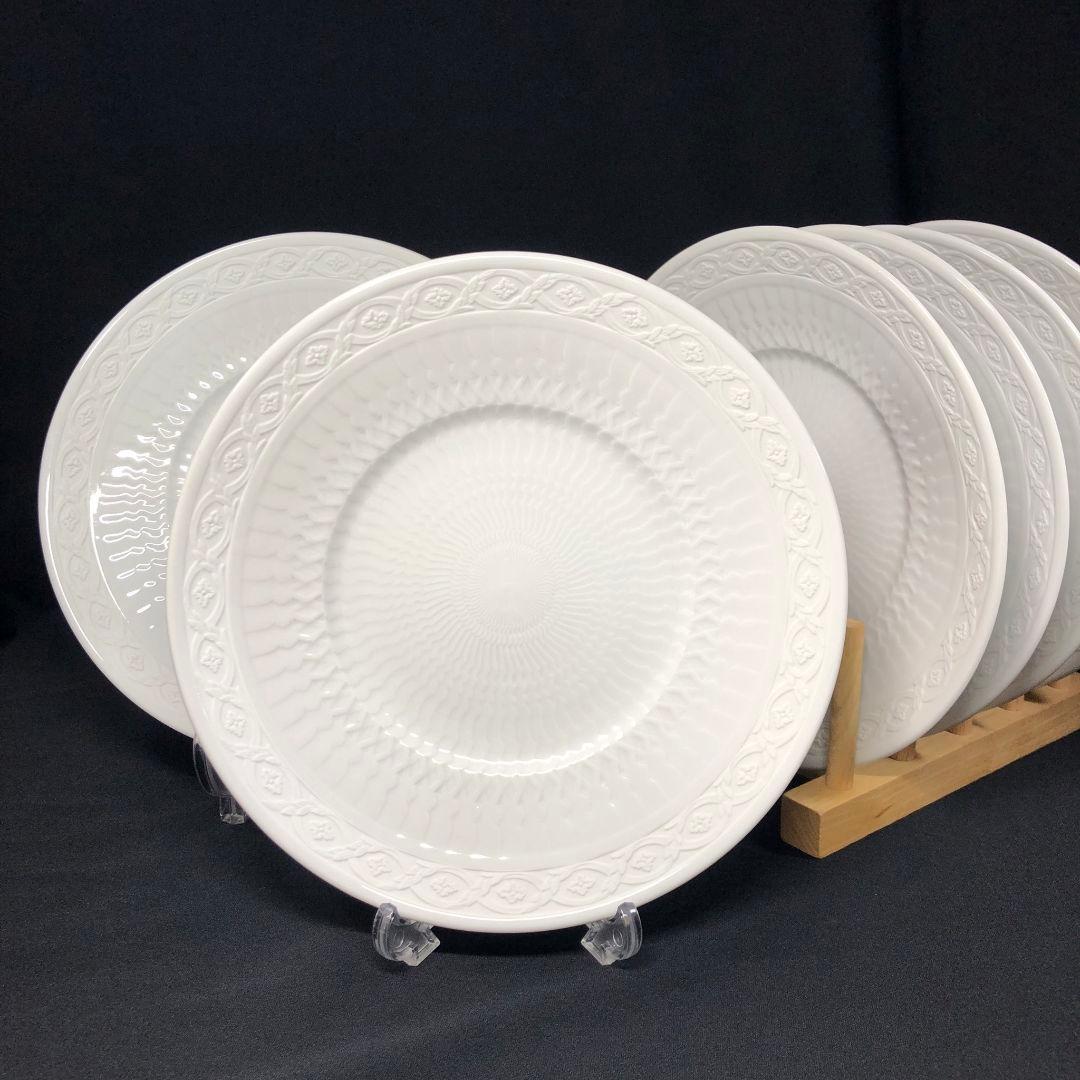 ロイヤルコペンハーゲン ファン ホワイト プレート 6客 廃盤 レア レリーフ