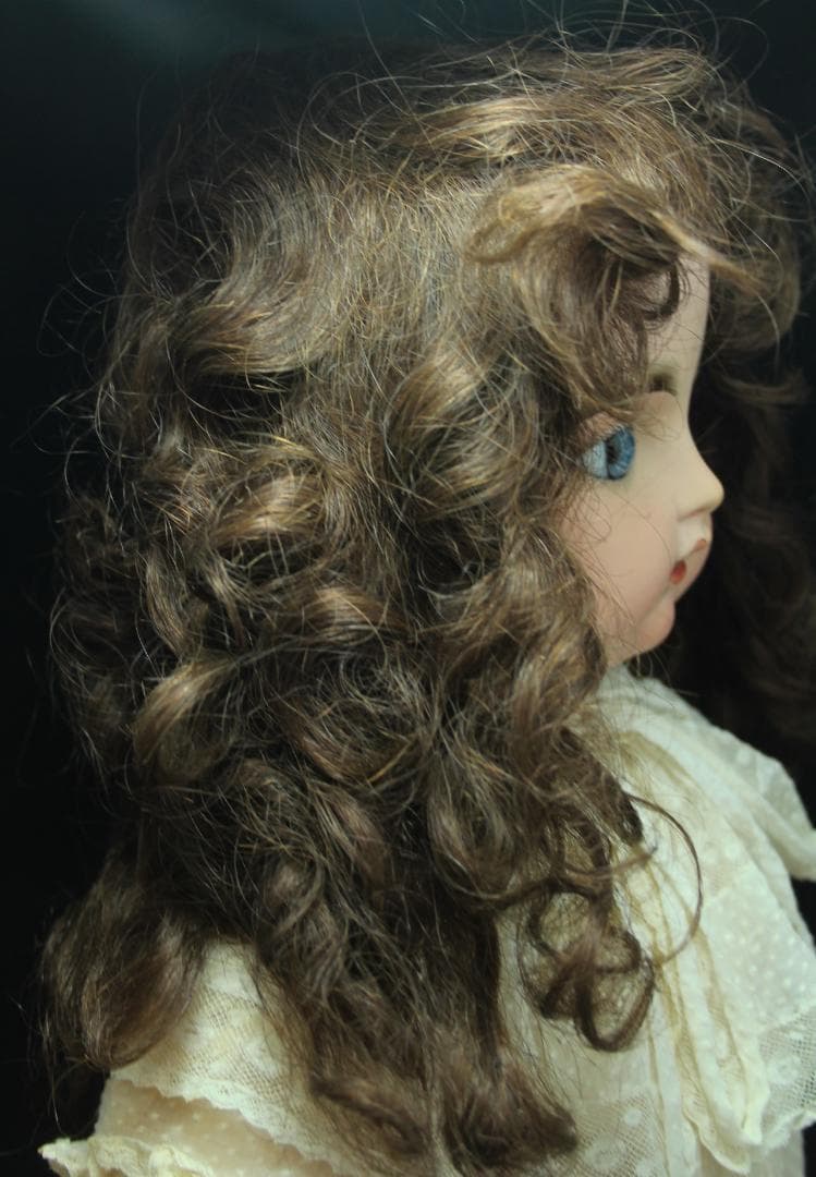 ◎大きな子に 内径 約38.5cm　人毛　ビンテージ ウィッグ　ビスクドールに
